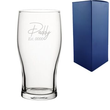 Personalised Daddy Est Pint Glass, 2 of 5