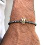 Hematite Bead Bracelet With Gem Encrusted Gold Crown, thumbnail 2 of 5