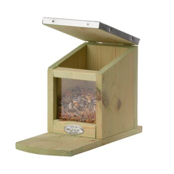 Pinewood Squirrel Nut Feeder Zinc Roof For Wildlife, 2 of 8