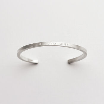 Personalised Men's Sterling Silver Square Cuff, 2 of 6