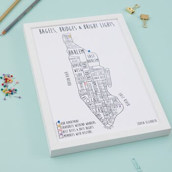Personalised Manhattan New York Pinboard Map, 3 of 4