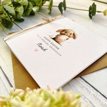 Adorable Bunny Easter Card For A Special Boy Handmade, 4 of 4