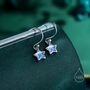 Moonstone Star Dangle Stud Earrings In Sterling Silver, thumbnail 1 of 11