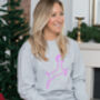 Neon Pink Christmas Reindeer Sweatshirt, thumbnail 1 of 3