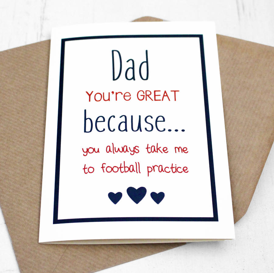 personalised 'you're great' card for dad by precious little plum | notonthehighstreet.com