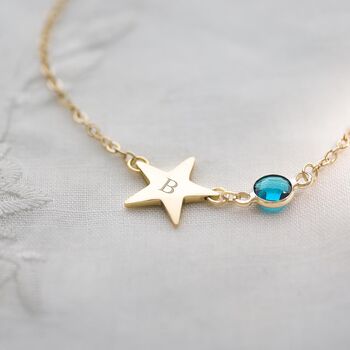 Personalised Initial Star Birthstone Bracelet, 4 of 9