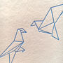 'Origami Birds' Letterpress Card, thumbnail 3 of 3
