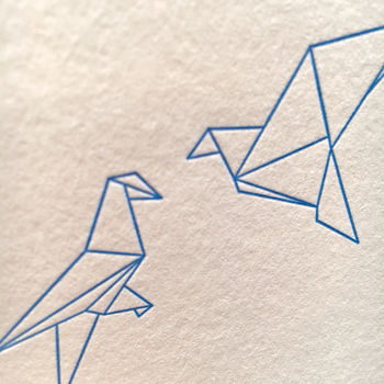 'Origami Birds' Letterpress Card, 3 of 3