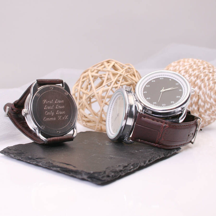 engraved modern chunky wrist watch by giftsonline4u ...
