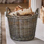 Round Lined Wicker Log Basket, thumbnail 1 of 6