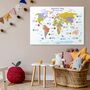 Personalised Kids World Map Canvas, thumbnail 1 of 4