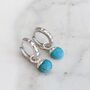 The Orb Turquoise December Birthstone Earrings, Silver, thumbnail 3 of 5