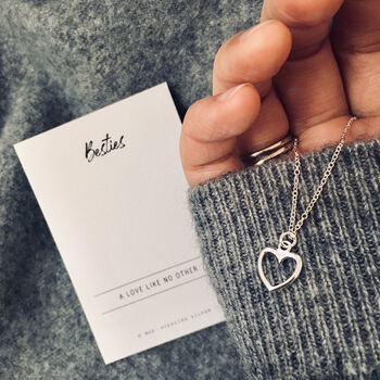 Silver Heart Necklace. Besties Friendship Gift, 3 of 4