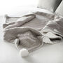 Personalised Grey Cable Knit Pom Pom Blanket, thumbnail 7 of 12
