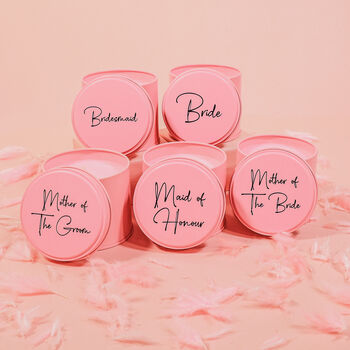 Personalised Bridesmaid Pink Tin Candle, 3 of 3
