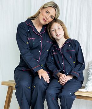 Special Offer! Personalised Mum And Child Multicoloured Star Pyjama, 2 of 5