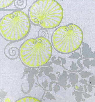 Seahorses And Lillypads In Lemon And Grey, 2 of 3