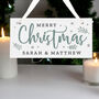Personalised Merry Christmas White Wooden Sign, thumbnail 1 of 3