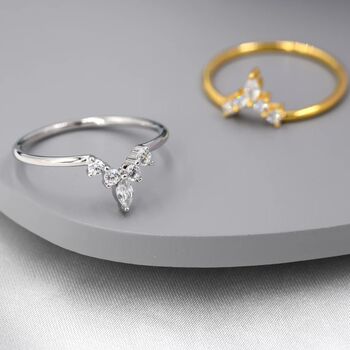 Cz Tiara Stacking Ring In Sterling Silver, 3 of 11