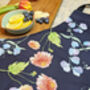 Blue Purple Sweet Pea And Dahlia Kitchen Apron, thumbnail 5 of 7