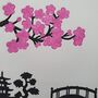 Japanese Style Scene Handpainted Clay Wall Hanging, thumbnail 5 of 7