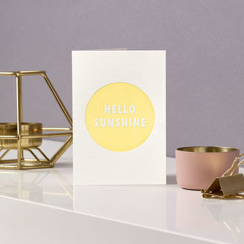 Hello Sunshine Small Letterpress Card, 2 of 4