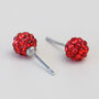 Red Crystal Ball Stud Earrings, thumbnail 3 of 3
