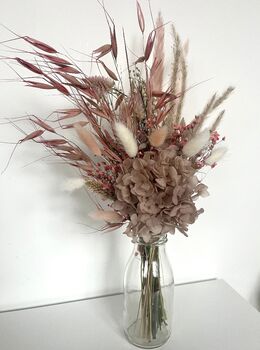 Blush Hydrangea Dried Flower Posy With Jar, 7 of 10