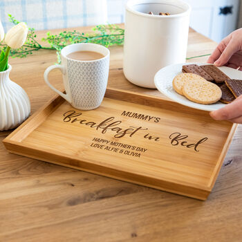 Personalised Breakfast In Bed Serving Tray, 4 of 4