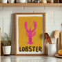 Lobster Illustrated Kitchen Art Print, thumbnail 1 of 5