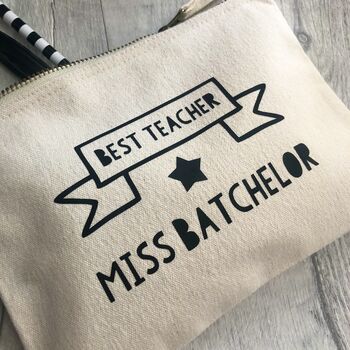 Personalised Best Teacher Award Pouch/Pencil Case, 2 of 3