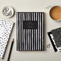 A5 Layflat Notebook In Monochrome Stripe, thumbnail 1 of 4