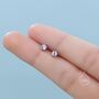 Sterling Silver Extra Tiny Moonstone Screw Back Earrings, thumbnail 2 of 8