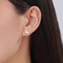 Sterling Silver Tiny Whippet Dog Stud Earrings, thumbnail 3 of 12