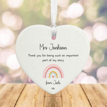 Personalised Engraved Heart Gift For Teachers Thank You Teacher, 2 of 3