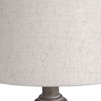 48cm Vintage Taupe Washed Wooden Table Lamp Plain Shade, 4 of 8