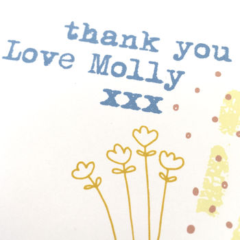 12 Personalised Little Rabbit Thank You Cards, 3 of 3