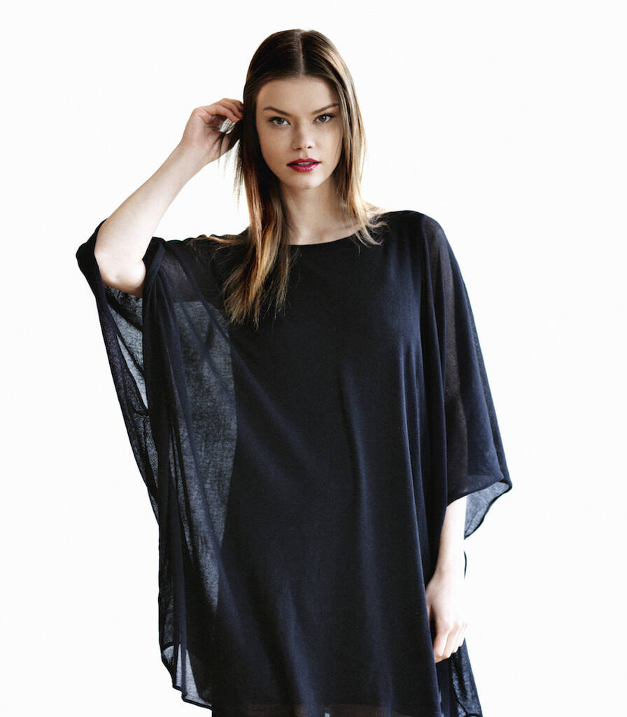 Black Jersey Double Layered Draped Dress, 1 of 2