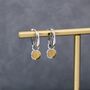 Sterling Silver Genuine Citrine Hoop Earrings, thumbnail 2 of 11