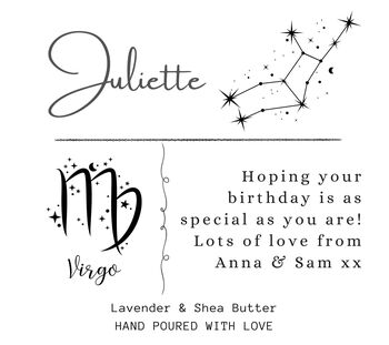 Zodiac Personalised Birthday Scented Candle, Constellation Star Sign Gift, 9 of 9