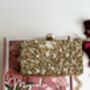 Melbourne Rectangle Brass And Mop Clutch, thumbnail 5 of 10