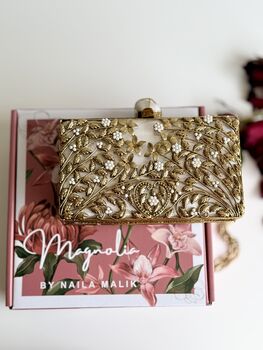 Melbourne Rectangle Brass And Mop Clutch, 5 of 10