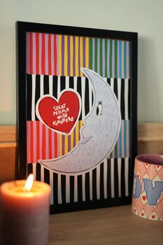 Kindness Moon Wall Art Print Treat People With Kindness, 2 of 3