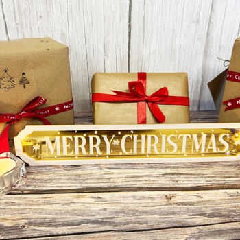 Gold Mirror Acrylic Merry Christmas Sign Small, 5 of 5