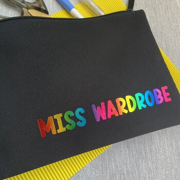 Personalised Rainbow Teacher Name Pouch/Pencil Case, 3 of 4