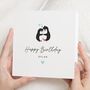 Personalised Penguin Birthday Card For Him, thumbnail 1 of 7