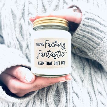 You're Fucking Fantastic Scented Soy Candle, 2 of 8