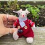 Felt Mouse With Grey Scarf, thumbnail 4 of 5