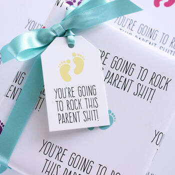 Rock This Parent Shit New Baby Wrapping Paper, 3 of 7