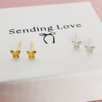 Butterfly Stud Earrings A Gift For Christmas, 2 of 7